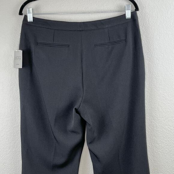 Kasper Black Stretch Crepe Straight Leg Mid-Rise Flat Front Trouser Pants 6 NWT - Picture 9 of 14